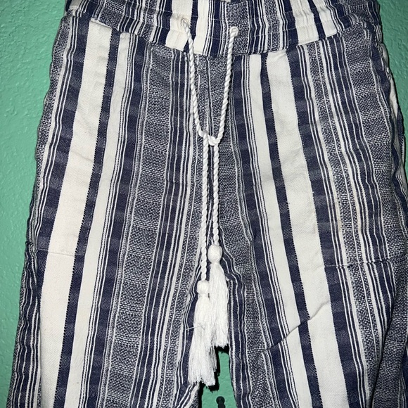 Tommy Bahama Striped Casual Drawstring Pants - Blue & White Size M - Picture 2 of 7
